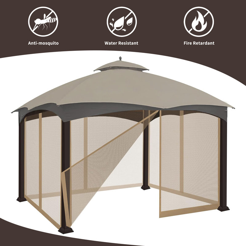 Eurmax Gazebo Universal Replacement Mosquito Netting for 10X12 Outdoor Canopy Mesh Sidewalls Only Wayfair Canada